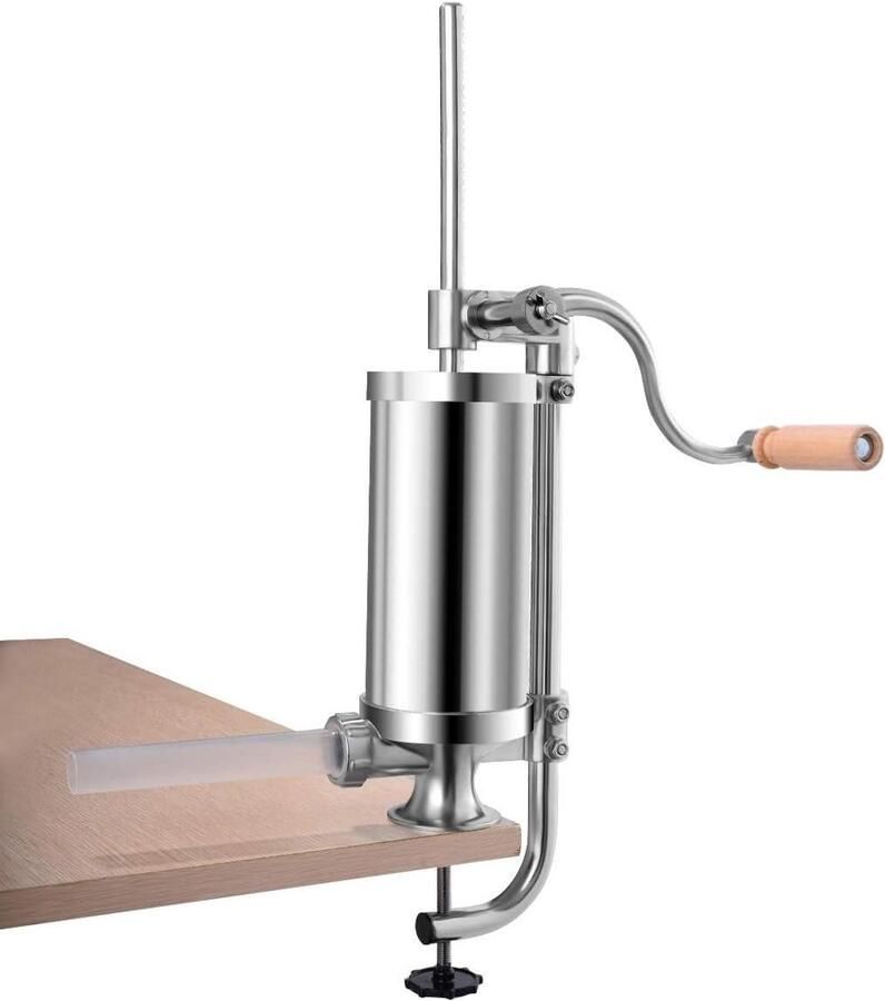 Worstvuller Roestvrij Staal Worstmachine Keuken Zelf Worsten Maken Met Tafelklem 15 Liter Zilver