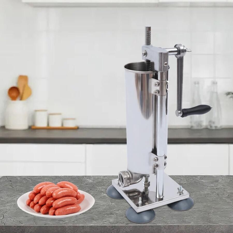 Worstvulmachine Handmatig 3L Inhoud RVS Materiaal Voor Worstmakerij Vlees Vulgereedschap