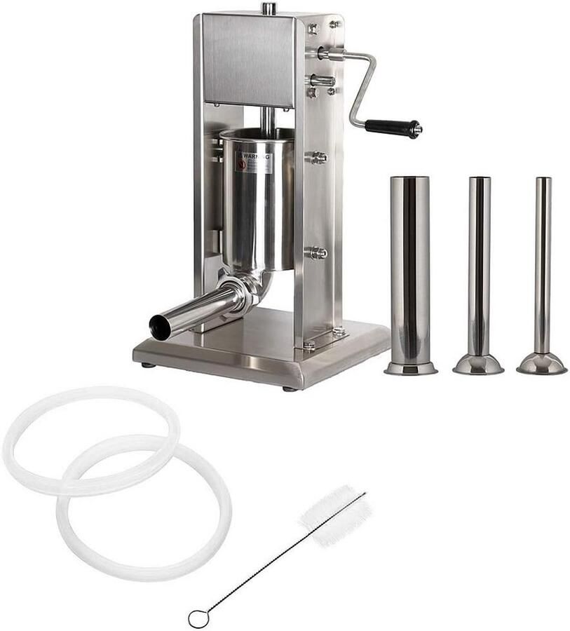 Worstvulmachine Roestvrij Staal Worstpers Keuken Zelf Worst Maken Twee Versnellingen 7 Liter Capaciteit Zilver