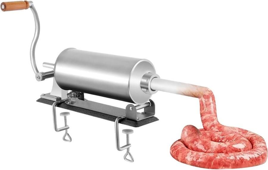 Worstvulmachine Worstmaker Worstpers Zelf Worsten Maken Roestvrijstalen Cilinder 3 Liter Zilver
