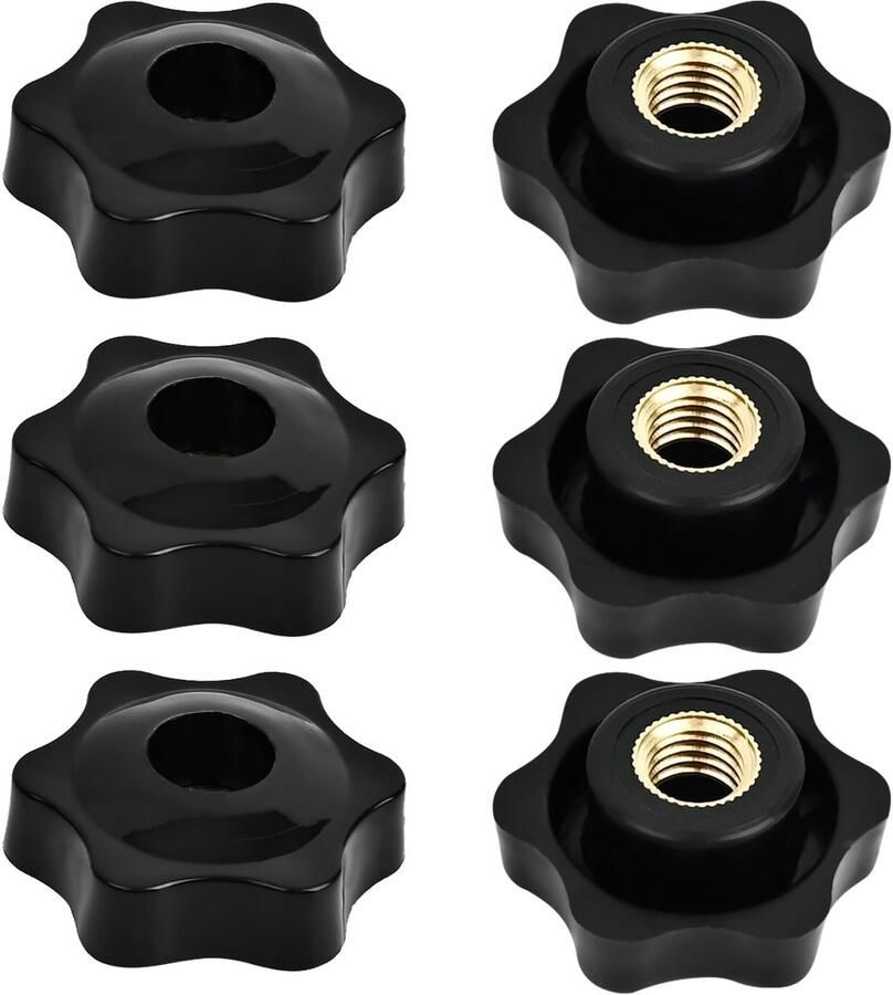 X 38mm klemmoeren 6 stuks stervormige plastic klemknoppen Handgreep vleugelmoeren voor machines systemen fitnessapparatuur meubels gereedschapsmachines