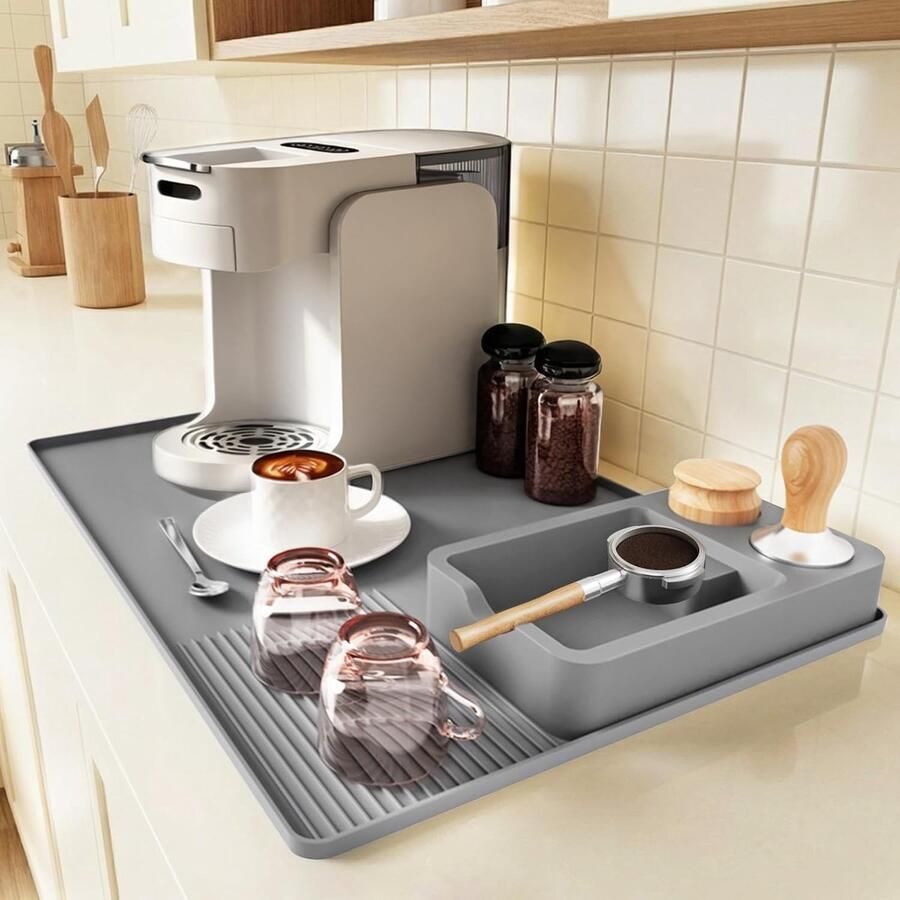 XIAPIA Coffee Maker Silicone Draining Mat (Grey) ShopVlot