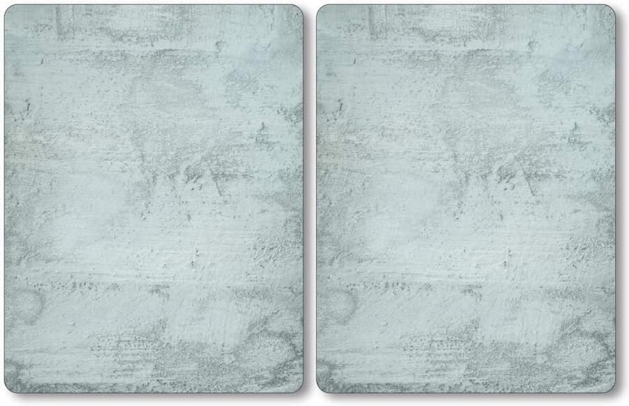 XL Kookplaatafdekking Glasplaat Kookplaat Keuken Beschermen Gehard Veiligheidsglas 50 x 38.5 cm Beton Motief