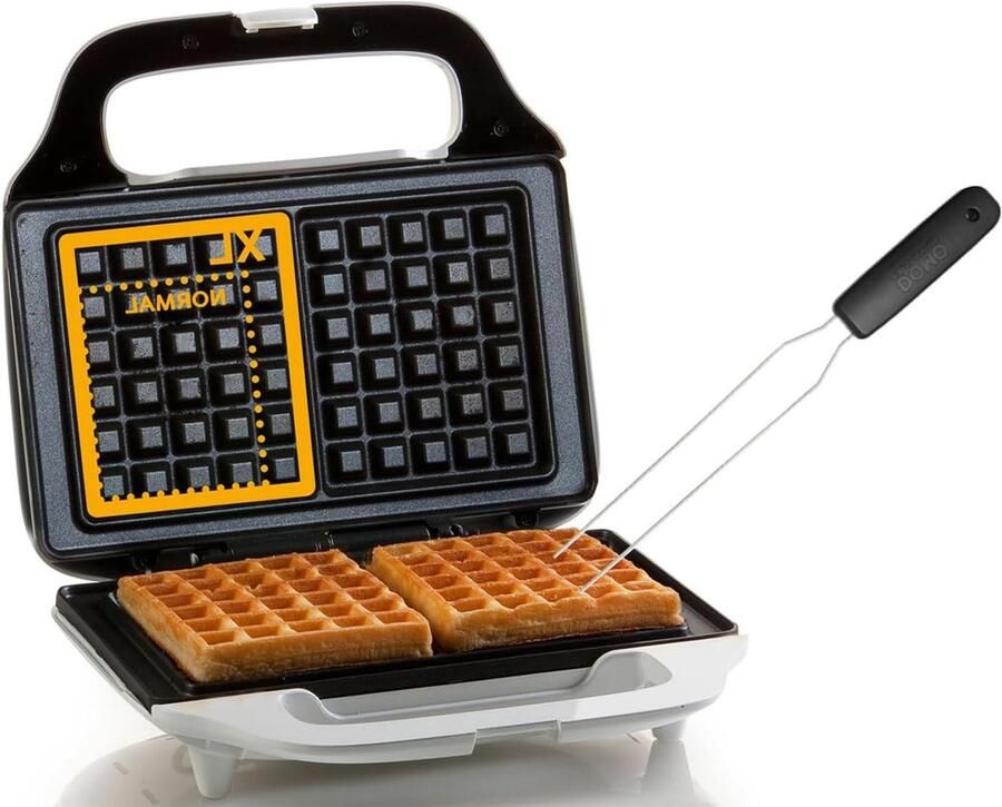 XL Wafelijzer Bakplaat Wafels Grote Wafels Bakken Rechtop Opbergen 230 x 135 mm Zwart