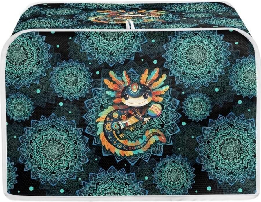 Xoenoiee Boho Mandala Axolotl Patroon 4 Slice Broodroosters Cover Slice Broodroosters Cover Brood Maker Cover Keuken Kleine Apparaat Cover Keuken Accessoires Toaster Oven Cover