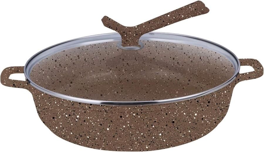 XXL braadpan Grote kookpan Langzaam garen Keramische coating 8 liter 40 cm Zwart