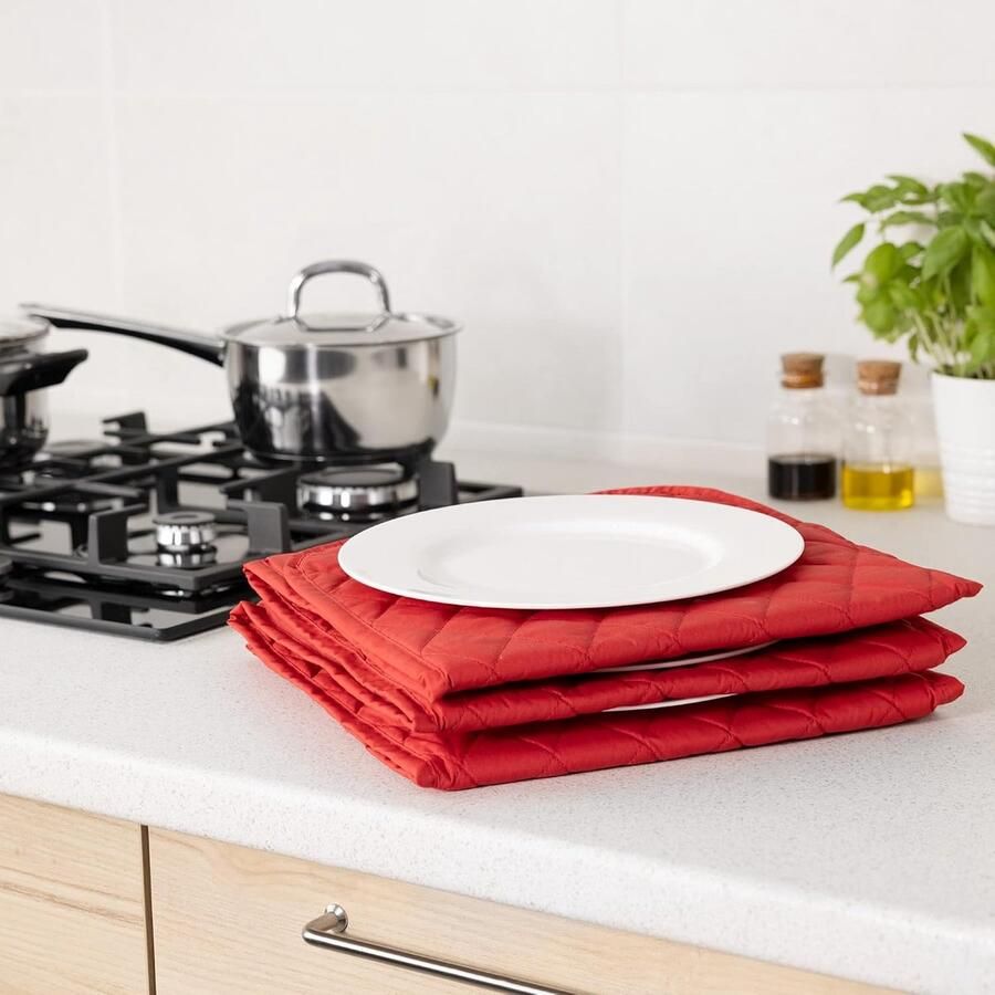 XXL elektrische bordenwarmer 34 x 30 x 3 cm Houdt tot 10 borden met 32 cm diameter warm 200 W Rood
