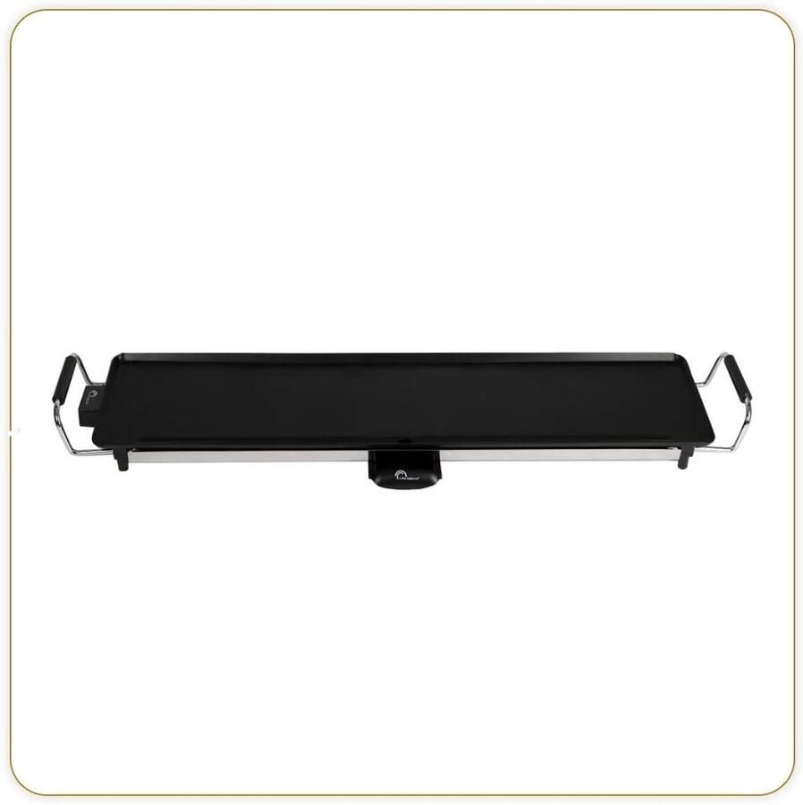 Elektrische Grillplaat Bakplaat Plancha Gezellig Tafelen XXL Kookoppervlak 90x23 cm Zwart Roestvrij Staal