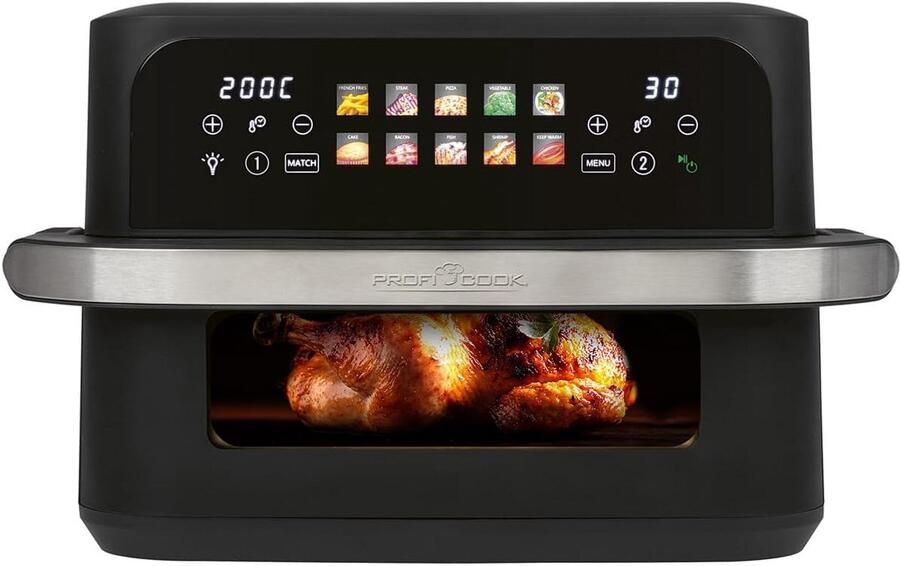 XXL Heteluchtfriteuse 2 Kamers Olievrij met Touchscreen en 10 Programma's