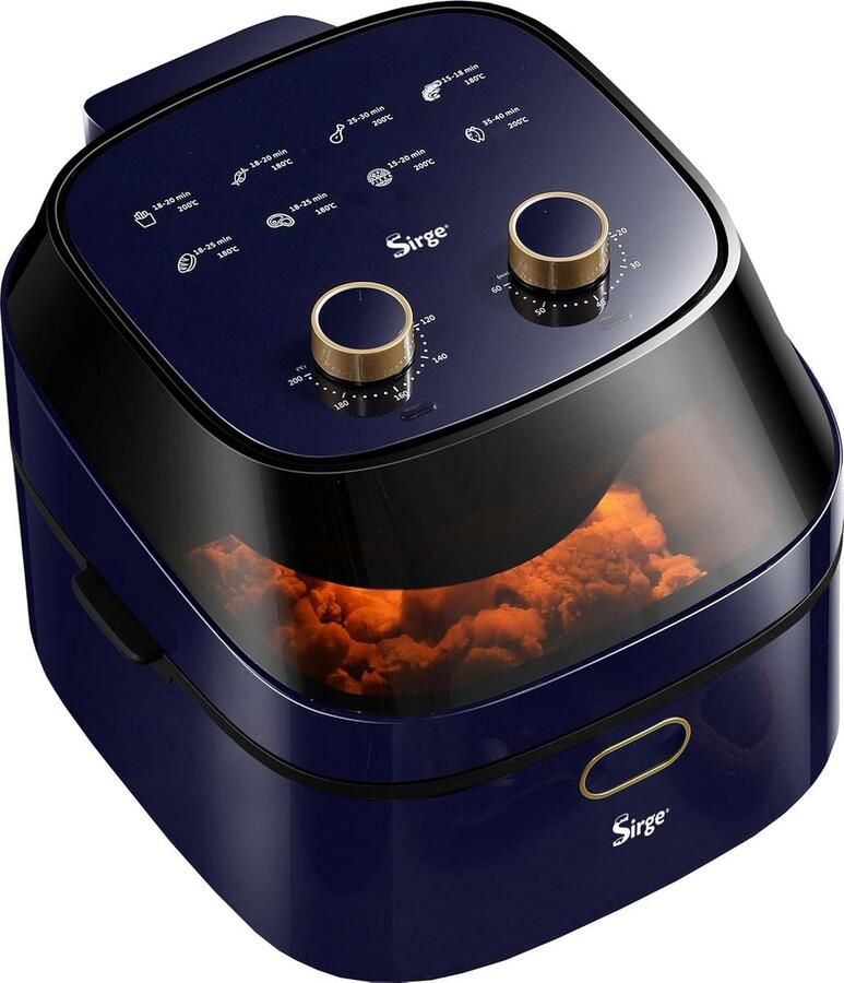 XXL Heteluchtfriteuse 7 Liter Olievrij Frituren Compact & Snel Gezond Koken