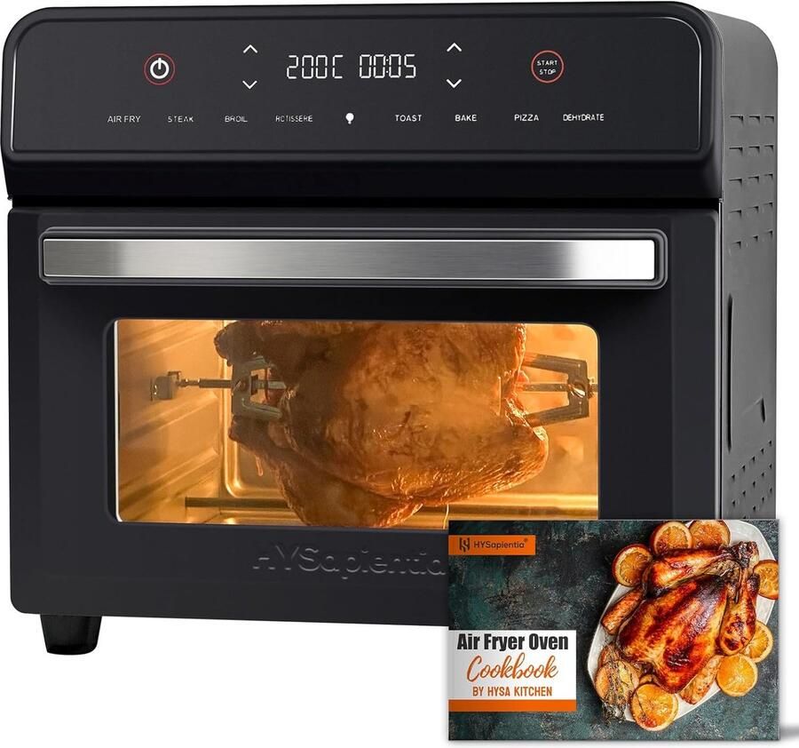 XXL Heteluchtfriteuse met Digitaal Touchscreen Multifunctionele Mini-Oven 24L met 8 Kookprogramma's