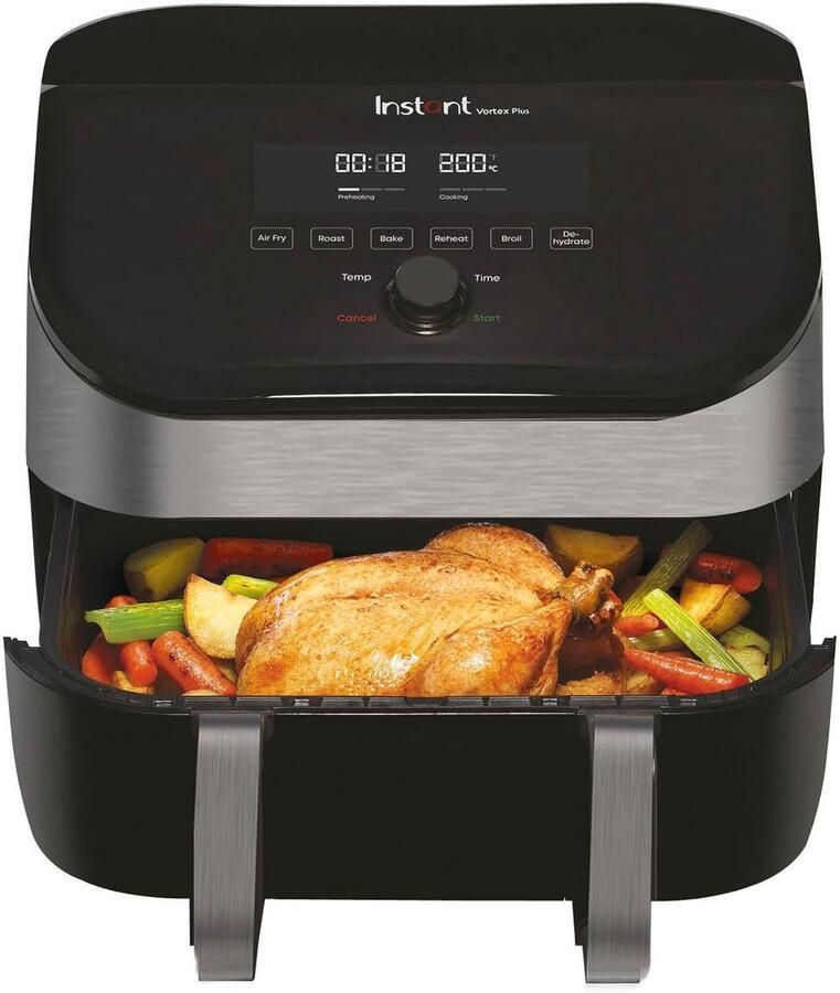 XXL Heteluchtfriteuse met Dubbele Kamer 8-in-1 Multifunctioneel