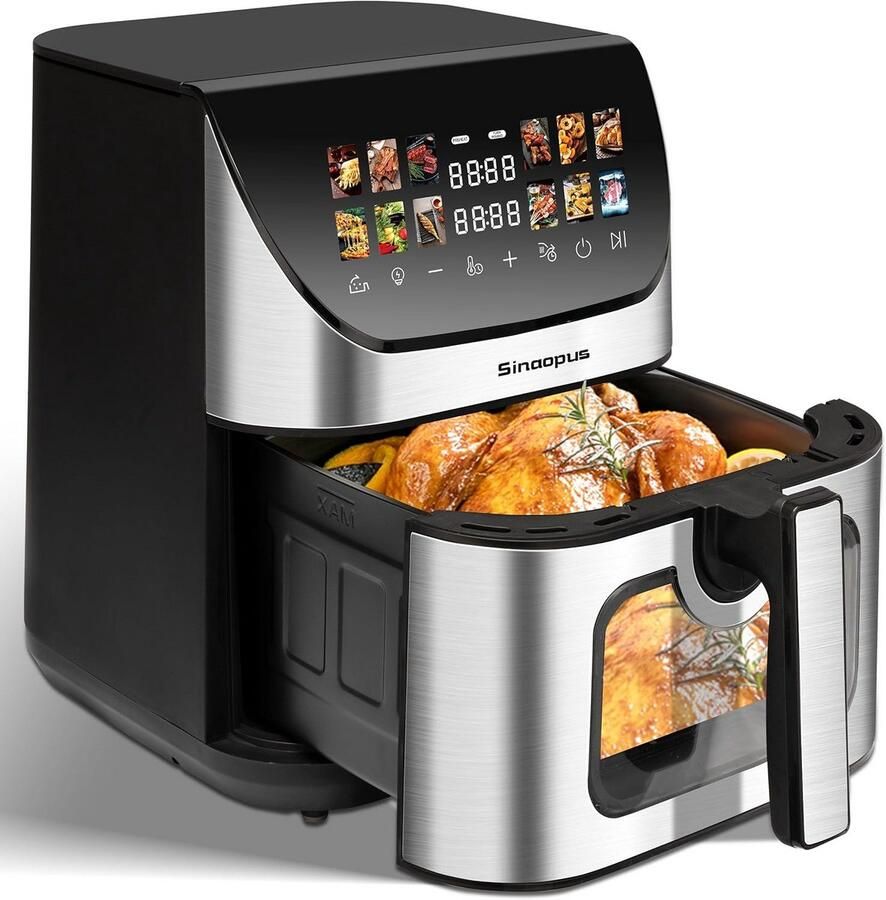 XXL Heteluchtfriteuse met Kijkvenster en LED-Display 9 Liter