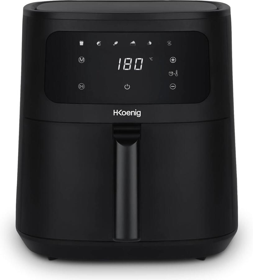 Luchtfriteuse XXL Airfryer Gezond Koken 5 Kookprogramma's 8 Liter Zwart