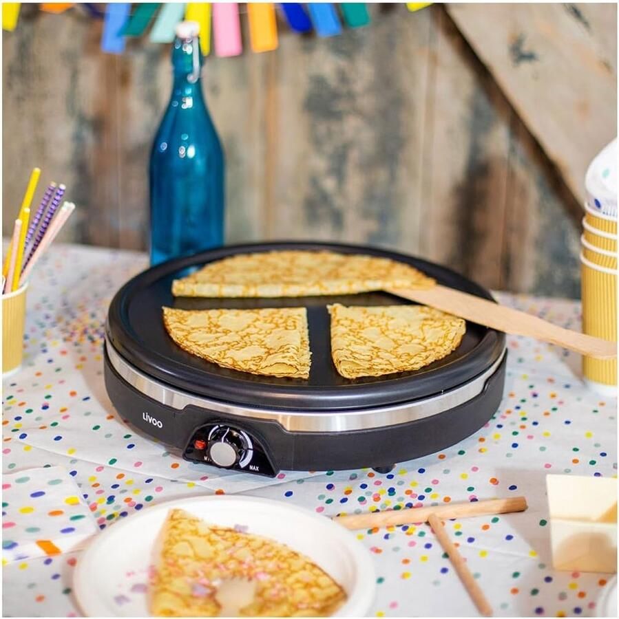 XXL Pannenkoekenmaker 38cm met Antiaanbaklaag 1350W