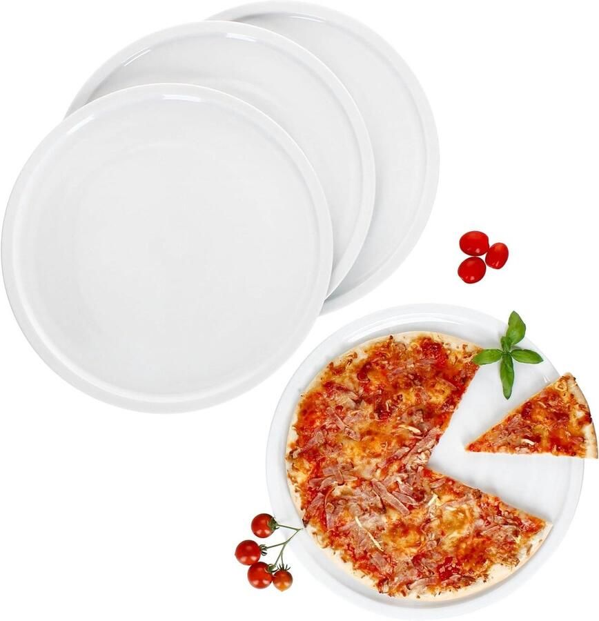 XXL Pizza Borden Grote Diner Borden Pizza Eten Vaatwasserbestendig 33.5 cm Diameter Wit