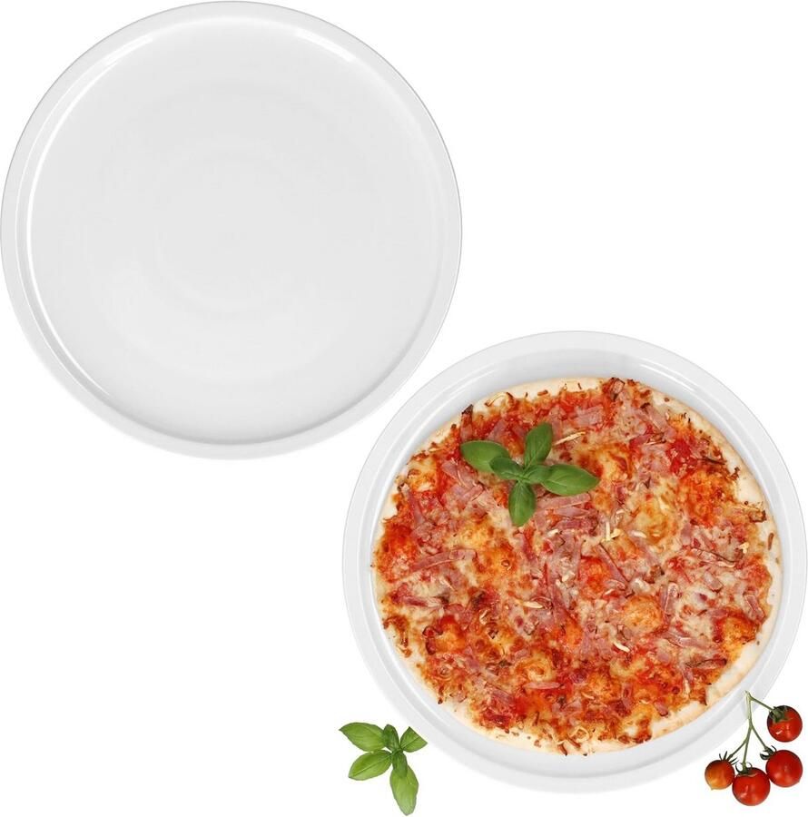 XXL Pizzabord 33 5 cm Wit Porselein Set Hoogste Kwaliteit & Duurzaam
