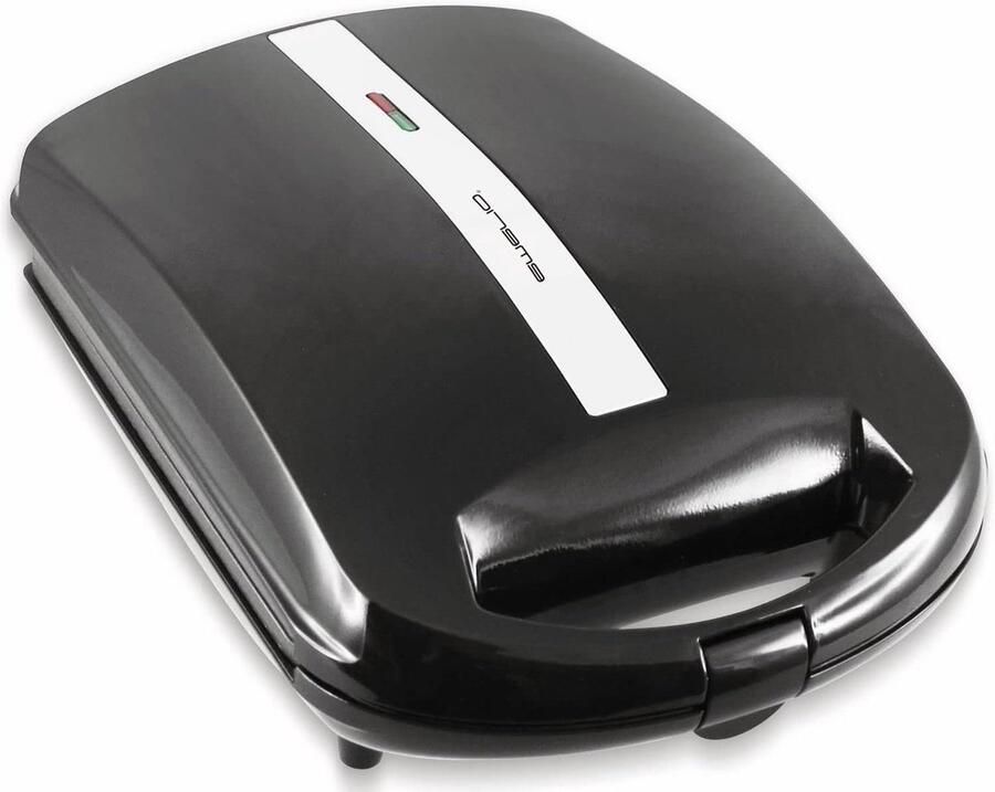 XXL Sandwich Toaster Tosti Apparaat Grote Broodjes Maken XXL Shell Vorm 4 Stuks Zwart Zilver