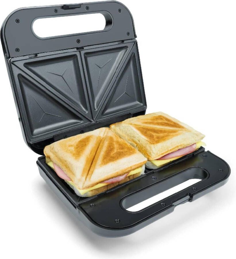 XXL-sandwichmaker 750 watt antiaanbaklaag ruimtebesparende opslag makkelijk schoon te maken ideaal voor American sandwichschijven unieke toevoeging aan keuken