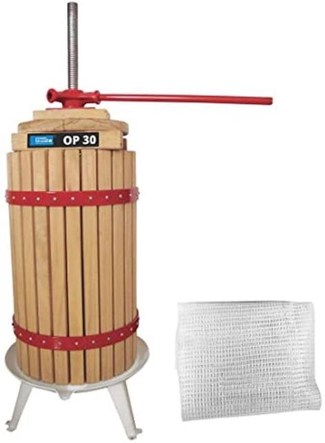 XXL Sapcentrifuge 30 Liter van Amerikaanse Eik Hoogwaardige Fruitpers met Kruk en Stabiliteitsmechanisme