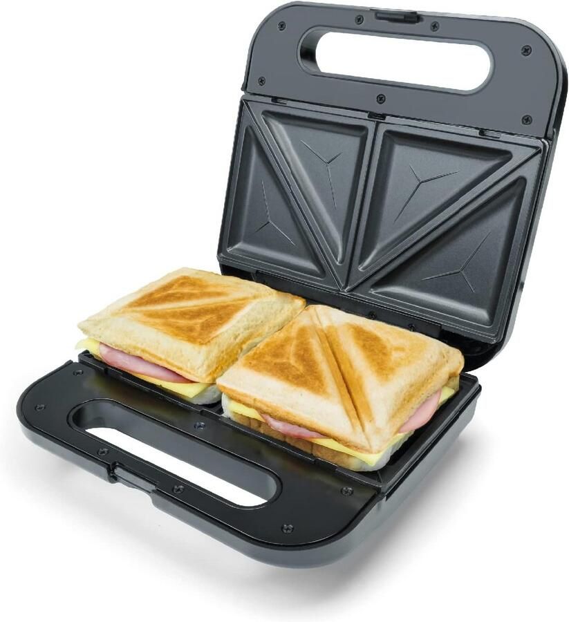XXL Tosti IJzer met Antiaanbaklaag – 750W & Ruimtebesparende Opslag
