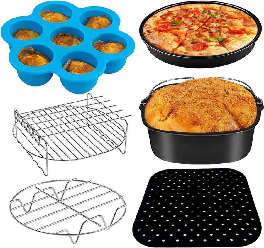 Xxl vierkante accessoires voor airfryer 55 liter gebruiksvoorwerpen schimmelaccessoires geschikt voor COSORI NINJA CECOTEC INNSKY PHILIPS luchtfriteuse 6 liter 62 liter Air Fryer Silicone Pot