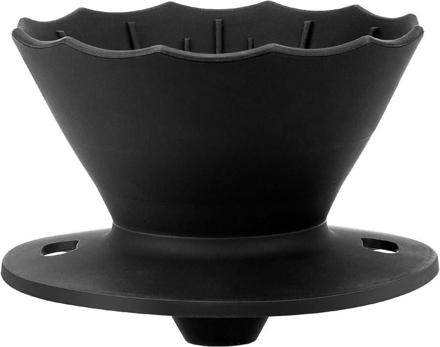 YILAN Opvouwbare Koffie Dripper Koffiezetapparaat Cone voor 1-2cups Zwart Siliconen giet over filterhouder Opvouwbaar compact formaat voor thuis reizen kamperen kantoor