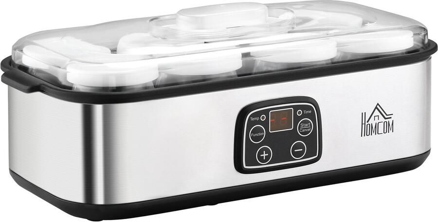 Yoghurt maker 1 44 liter met 8 potten van 180 ml elektrische yoghurtmachine voor thuis zelf yoghurt maken met timer functie