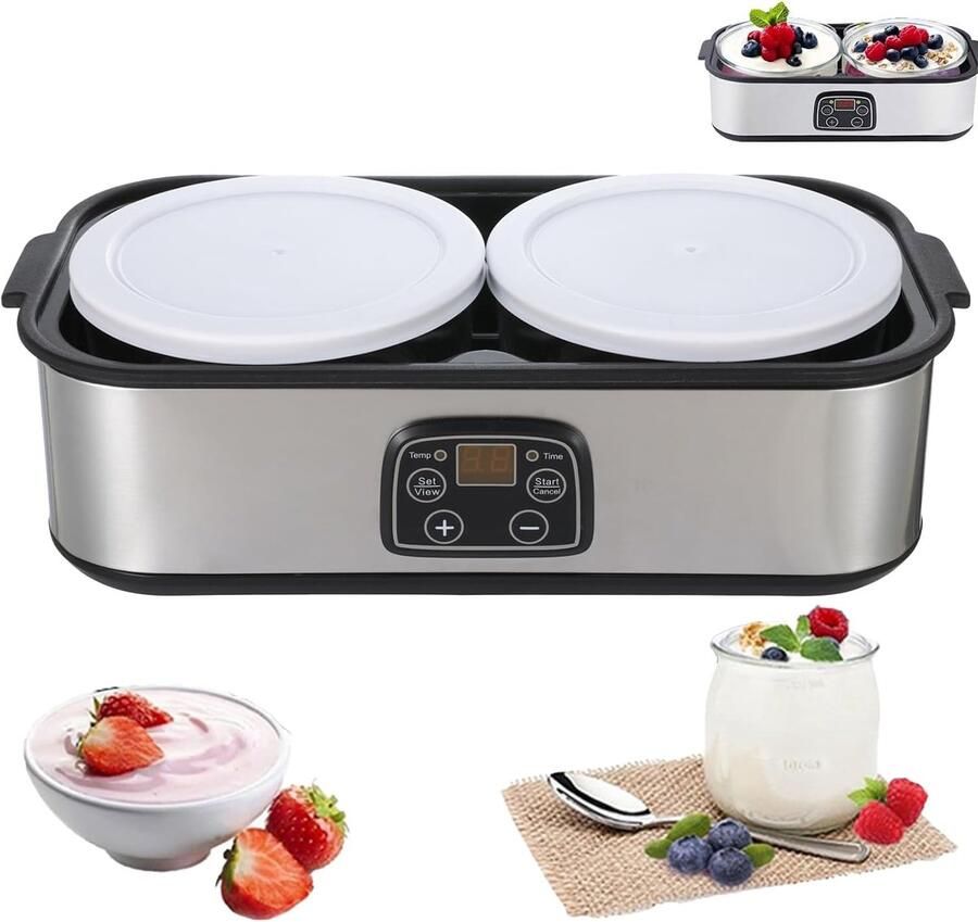 Yoghurtmaker 2 liter elektrisch instelbare temperatuur en timer maak zelf biologische yoghurt ShopVlot