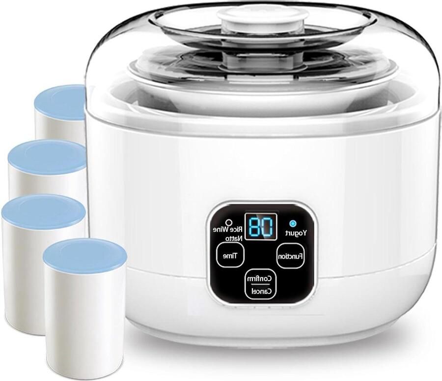 Yoghurtmaker Fermentatie apparaat Thuis Yoghurt Maken Constante Temperatuur Controle 1 Liter Capaciteit Wit