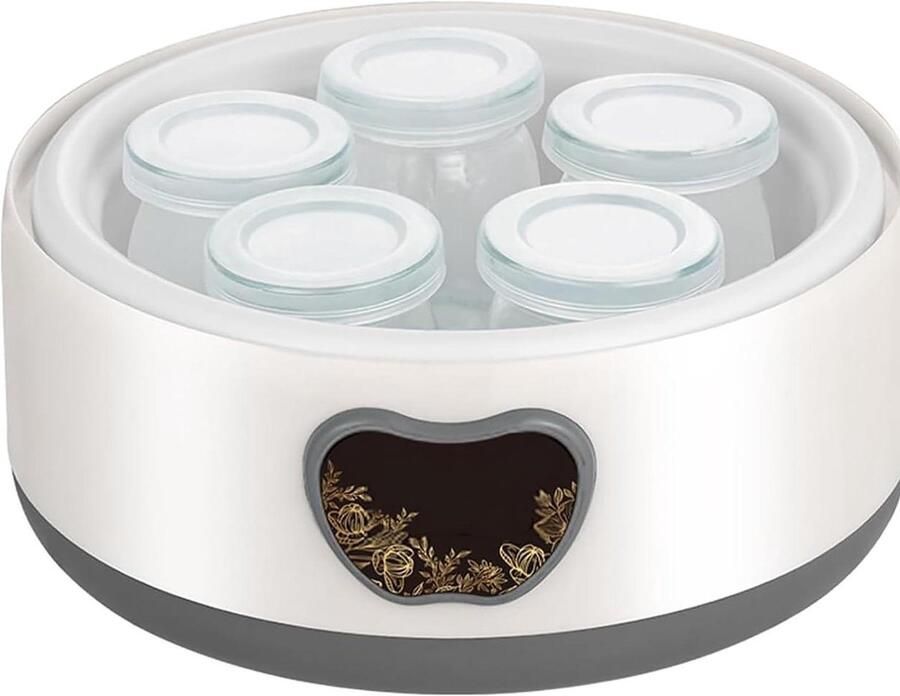 Yoghurtmaker Fermentatie apparaat Thuis zelf maken Constante temperatuurregeling 1.2 Liter Zilver