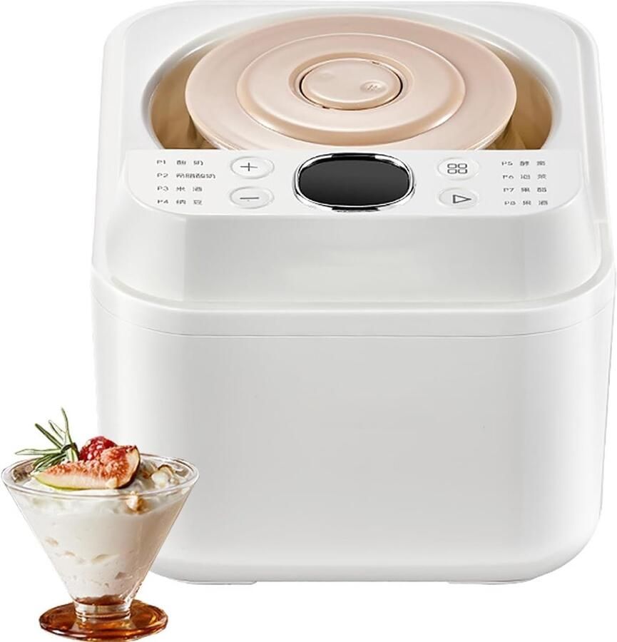 Yoghurtmaker Glazen Potten Zelfgemaakte Yoghurt Gezond Eten Consistente Verwarmingstechnologie 1 Liter Wit