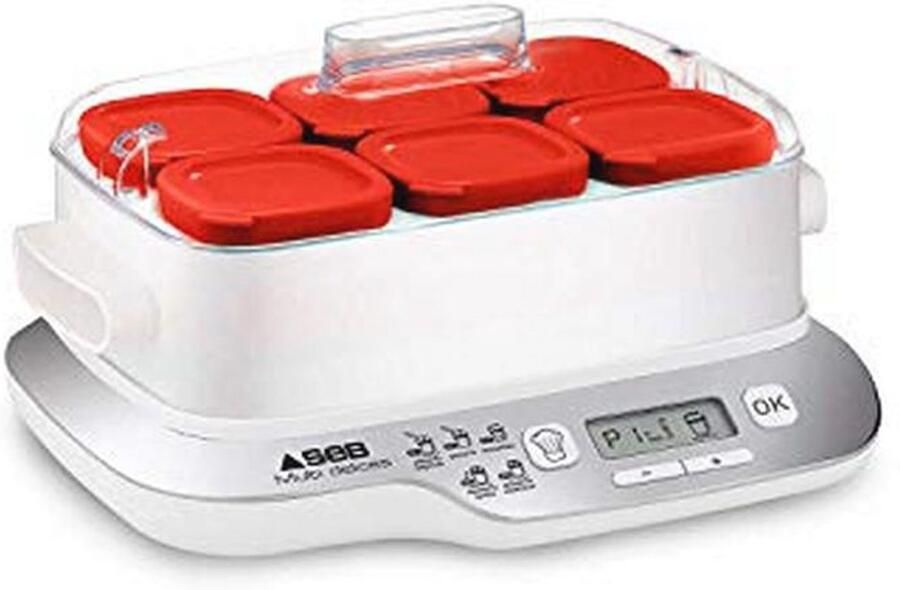 Yoghurtmaker met 6 Glazen Potten en 5 Automatische Programma's voor Zelfgemaakte Yoghurt en Desserts