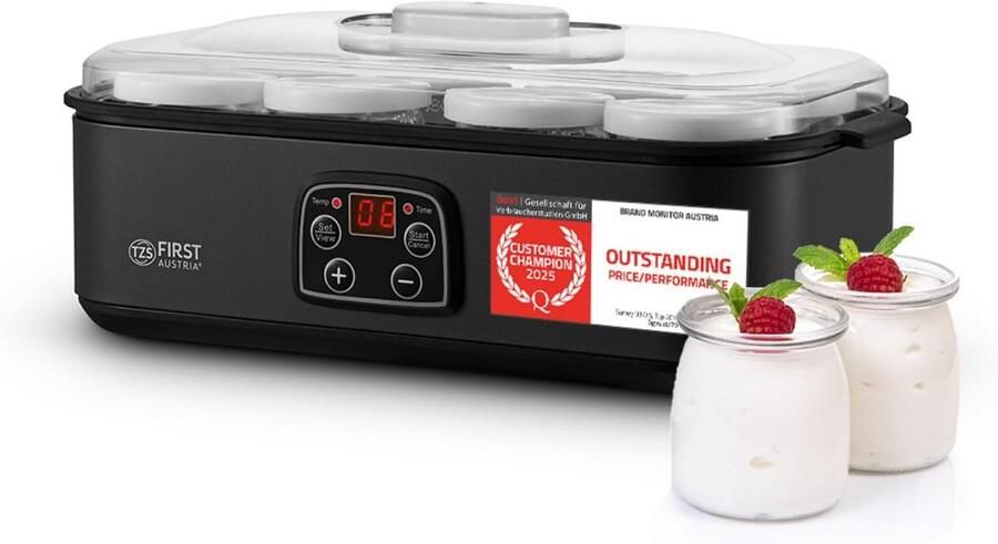 Yoghurtmaker met 8 Glazen Potjes (1 4L) Automatisch Timer & Geschikt voor Sojamelk