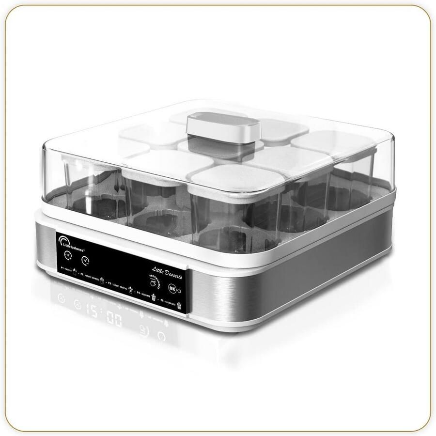 Yoghurtmaker met 9 Glazen: Zelf Yoghurt Witte Kaas & Desserts Maken