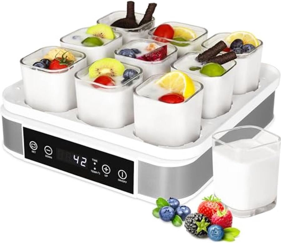 Yoghurtmaker met Temperatuur en Timer Automatische Digitale Yoghurtmaker voor Zelfgemaakte Yoghurt