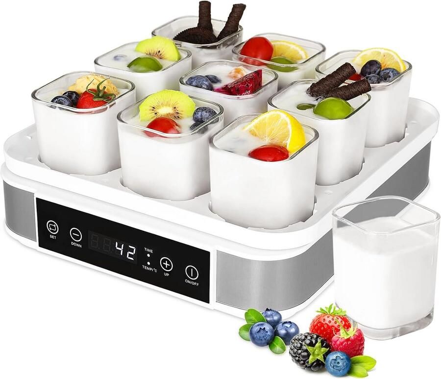 Yoghurtmaker met Temperatuur en Timer Automatische Digitale Yoghurtmaker voor Zelfgemaakte Yoghurt
