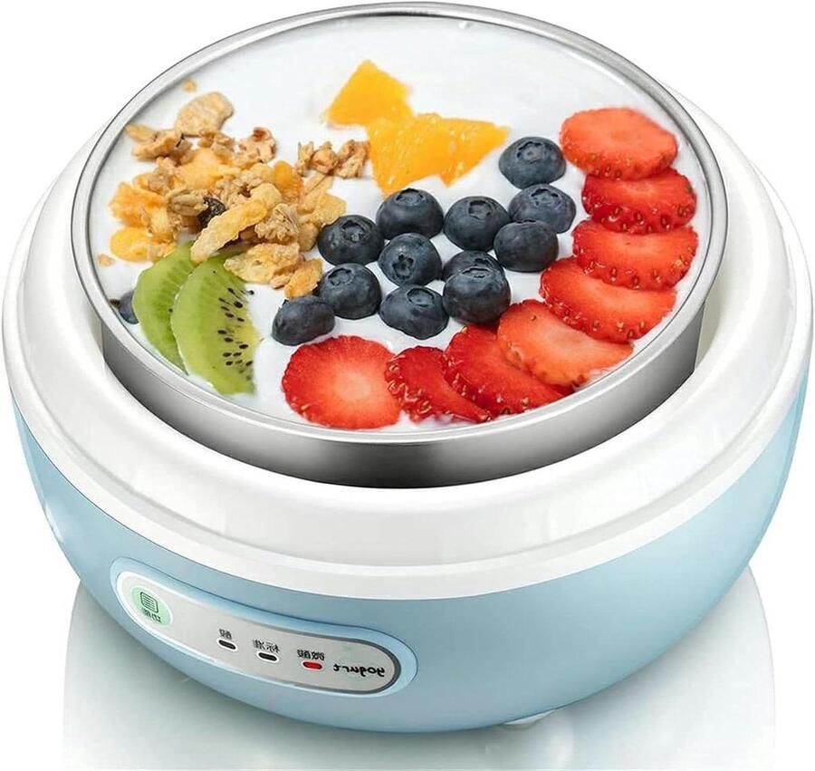 Yoghurtmaker Yoghurt machine Gezonde yoghurt maken Digitale temperatuurregeling 190x190x152 mm Blauw