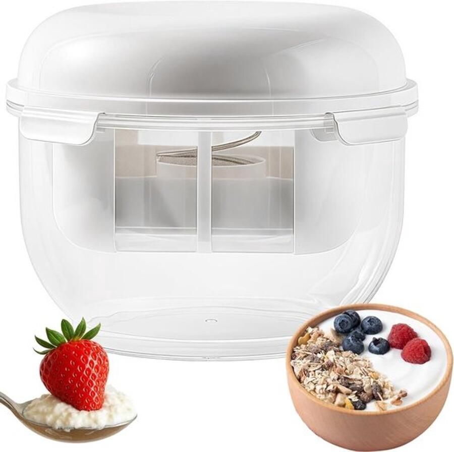 Yoghurtzeef Grote Capaciteit Herbruikbare Zeef Transparante Container Fijne Maasfilter Gemakkelijk te Wassen Soepele Consistentie Kaaszeef