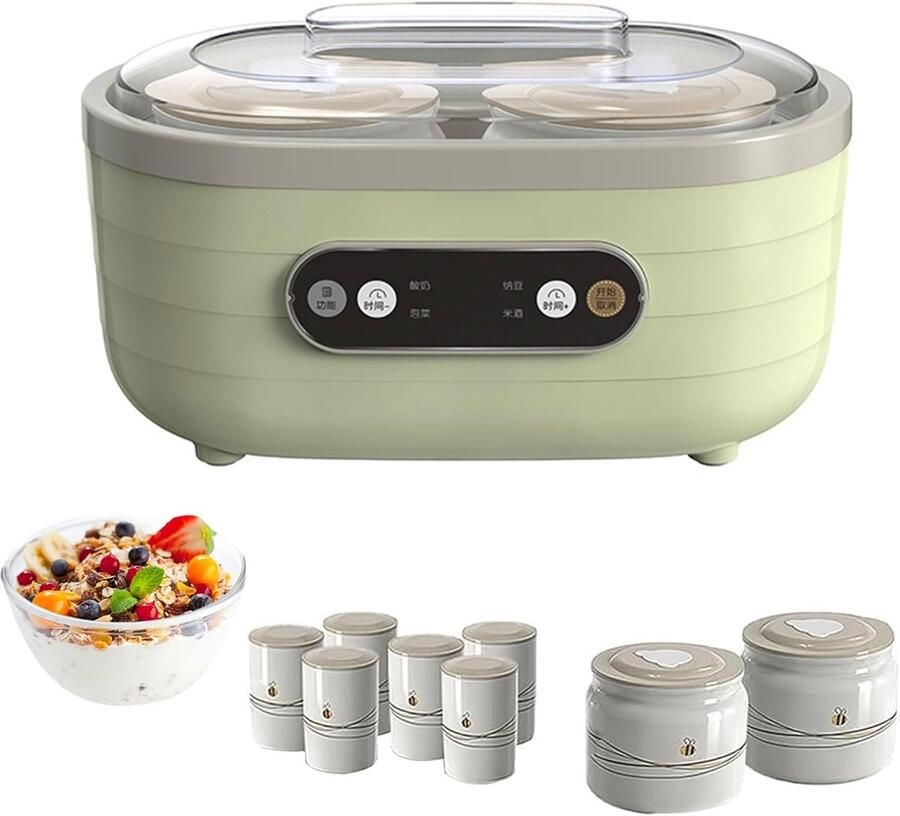 Yogurt Maker Automatische Yoghurt Gezonde Desserts Maken Instelbare Tijd 1.75L Capaciteit Wit