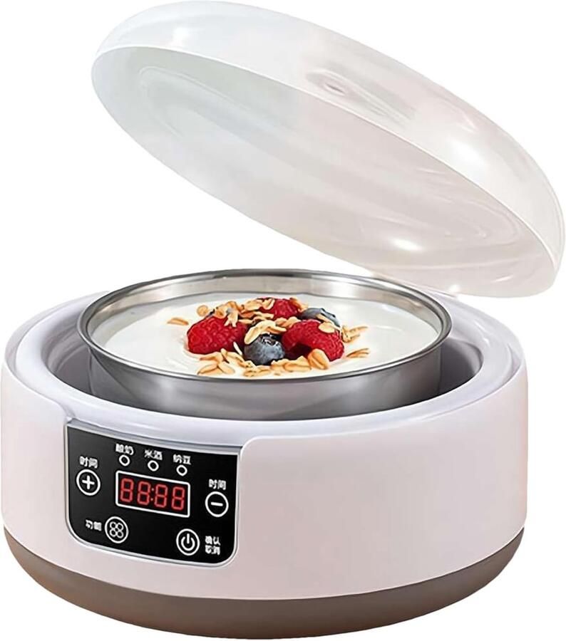 Yoghurt Maker Yoghurt Apparaat Gezonde Yoghurt Maken Instelbare Tijd Temperatuur 21.6 x 21.6 x 15.5 cm