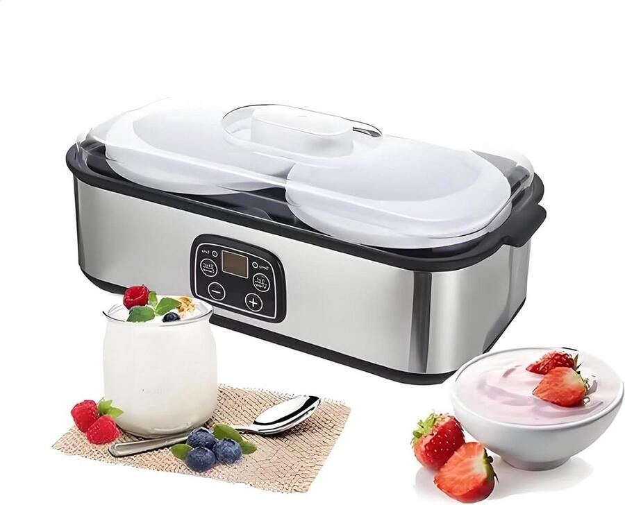 Yogurt Maker Yoghurt Machine Thuis Yoghurt Maken Automatische Temperatuur 2 Liter Capaciteit Zilver