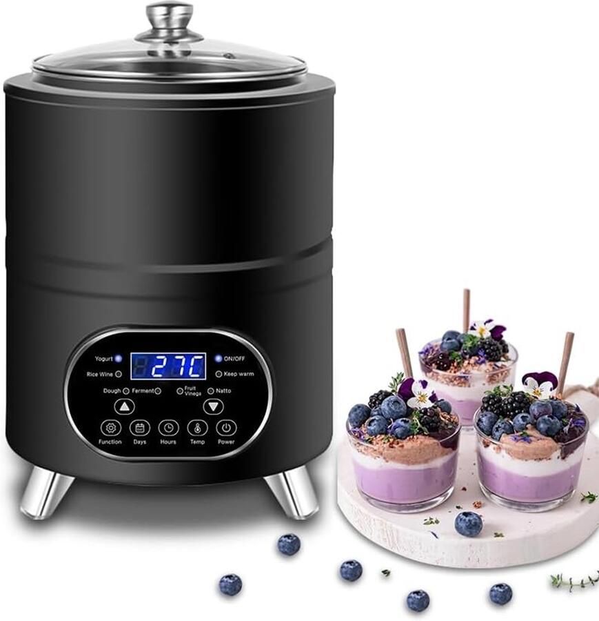 Yogurt Maker Yoghurt Machine Zelf Yoghurt Maken Verstelbare Temperatuur 8 Liter Zilverkleurig
