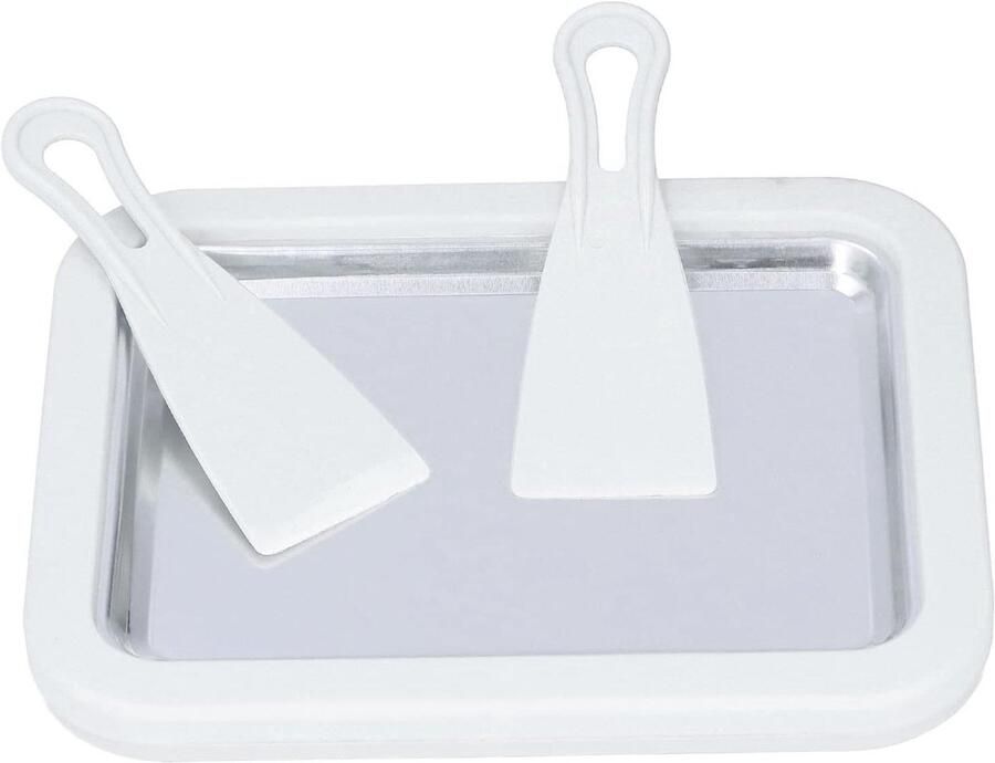 Yogurtmaker en IJsrolmachine met RVS Pan 2 Spatels en Antivriesframe voor Thuisgebruik Ideaal voor IJs en Yogurt Creaties