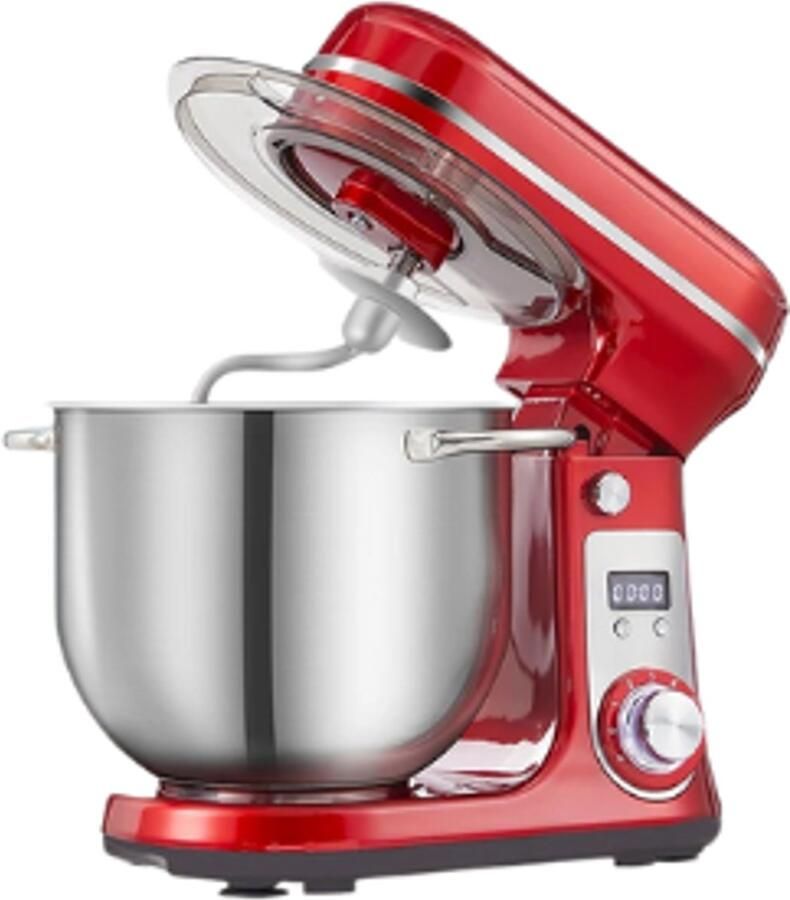 Yoin Deegmachine Keukenmachine 6 snelheden 1200W 6L Kneedmachine Deegmixer Deeghaak Keukengerei Zwart