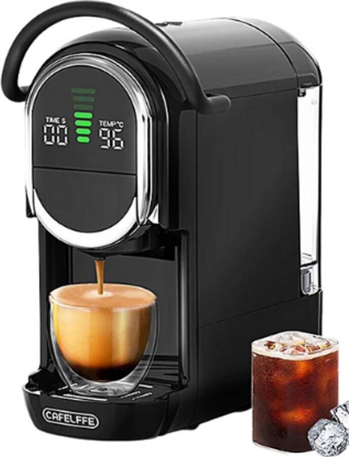 Yoin Koffiezetapparaat Koffiemachine Warm en koud Ijskoffie Alle type cups Geschikt voor gemalen koffie 4-in-1 Zwart