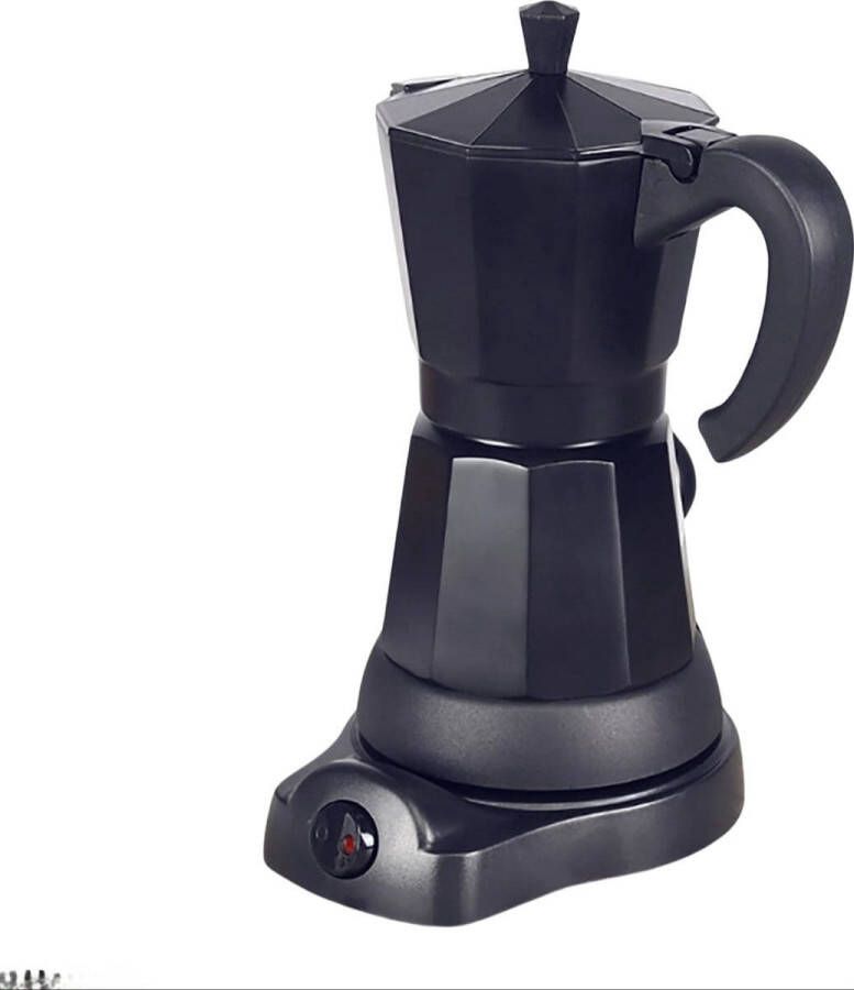 YOLO SHOP -Percolator Elektrische percolator Espresso maker Moka pot met kookplaat 300ml capaciteit 6 Kopjes Zwart - Foto 2