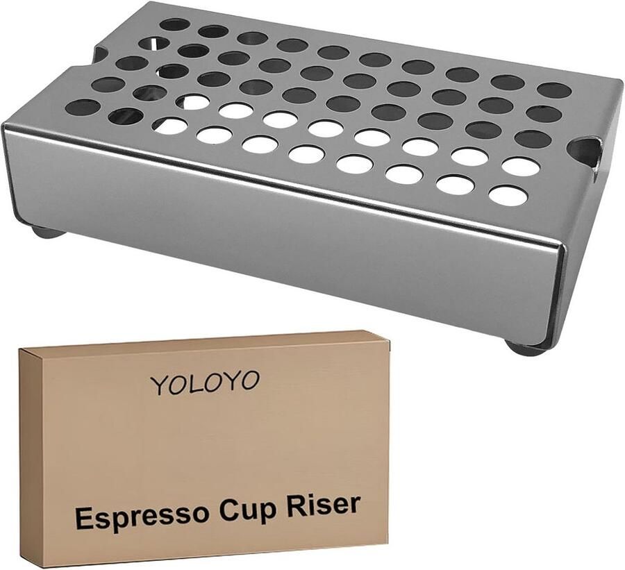 YOLOYO Koffiedruppelbak Espresso Cup Riser Stand Espresso Mok Riser Houder met Premium Roestvrij Staal voor Espressomachines Hoogte 40 mm