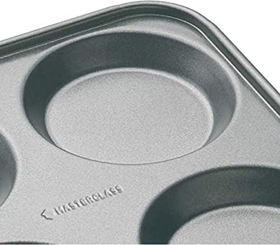 Yorkshire Pudding Pan met Antiaanbaklaag 4 Gaten Koolstofstaal 24 cm