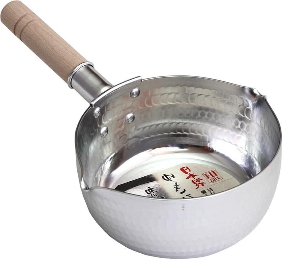 Yukihira Pan Kookpan Sauspan Koken en Saus Maken Gepolijst Aluminium 18 cm Zilver